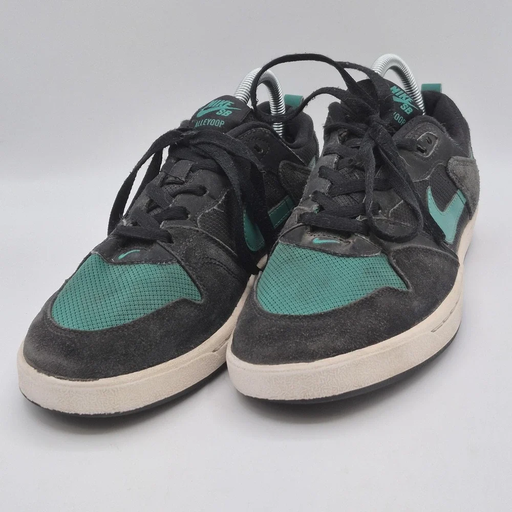 Nike SB Alleyoop Shoes Mens Size 8 Black Green‎ Suede Skate Sneakers CJ0882-007